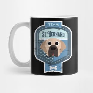 Team St. Bernard - Distressed Saint Bernard Beer Label Design Mug